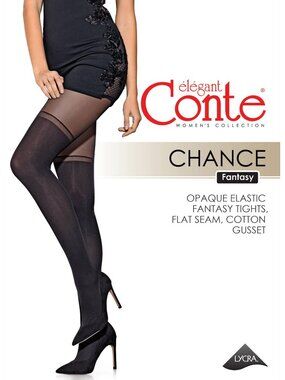 Conte Chance 50 Den - Fantasy Opaque Women's Tights with Imitation Golfs